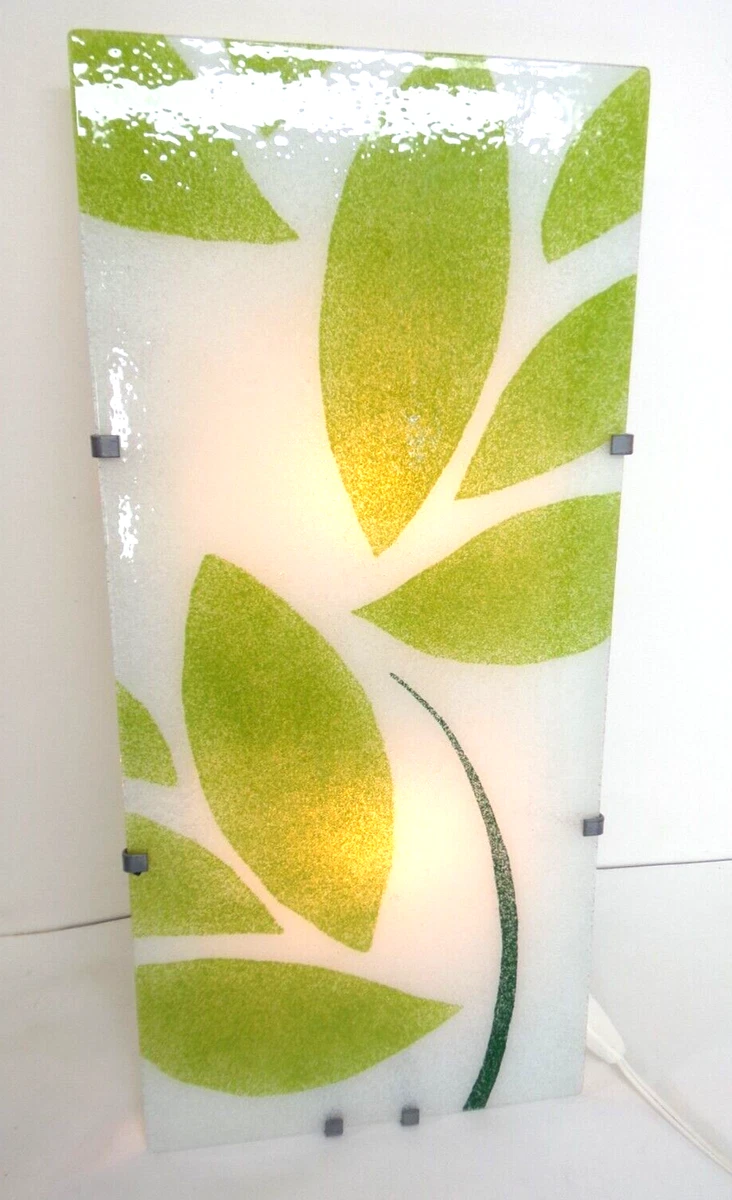 IKEA Wall Panel Light Fixture Lamp GYLLEN Green Leaf White 22 Nature Light