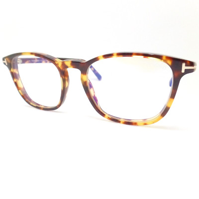Tom Ford TF 5960-b 053 Blonde Havana 52mm Blue Block New