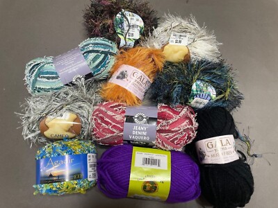 BUILD A LOT VTG YARN FOR CRAFT KNIT CROCHET FUN FUR BOUCLE EYELASH NEEDLES HOOKS