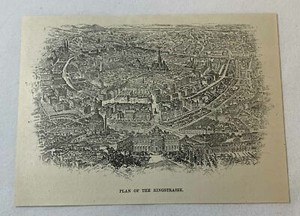 1889 magazine engraving ~ PLAN OF THE RINGSTRASSE Vienna, Austria