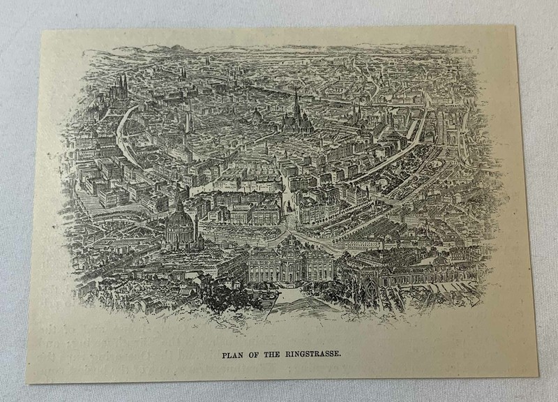 1889 magazine engraving ~ PLAN OF THE RINGSTRASSE Vienna, Austria