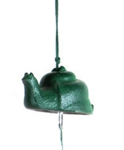 Kotobuki Iron Japanese Wind Chime, Green Songbird/Branch