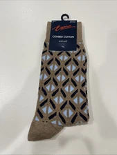 Egara Geometric Split Diamond Socks, 1-pair Tan Heather OS