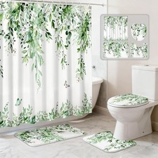 16 Pcs Sage Green Eucalyptus Bathroom Sets with heavyweigt Shower A-sage Green