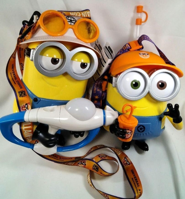 USJ Limited Minions Minion Popcorn Bucket & Drink Bottle Set of 2