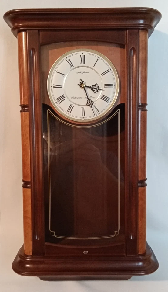 Seth Thomas Randolf WWL 7010-H Quartz Wall Clock Walnut Wood With Original Box - Image 3 of 4