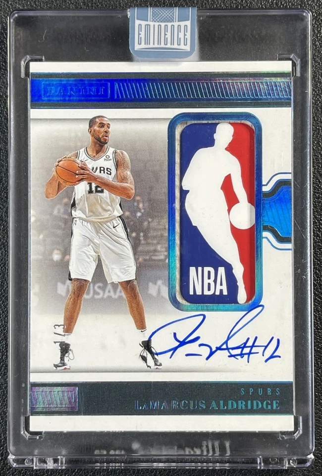 LAMARCUS ALDRIDGE 2024-25 PANINI EMINENCE GAME-WORN LOGOMAN PATCH AUTO 1/3 SPURS