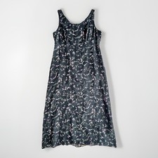 VTG Robbie Bee Dark Floral Maxi Dress Silk Sz 10 Dark Cottagecore Fairy Summer