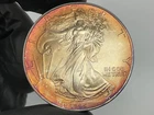 1995 American Silver Eagle 1oz MONSTER Bullseye 🎯 🌈 Toning Toned Toner Rainbow