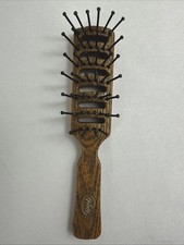 Vintage Goody Wood Tone Finishing Hair Brush Grooming Bristle Made USA 8"