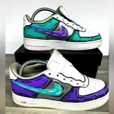 Nike Air Force 1 Low AF1 Customs ''Cartoon Mermaids'' Custom Fun Kids 6.5Y or W8