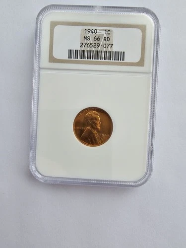 1940 P  MS66 RD LINCOLN WHEAT PENNY/CENT GRADED NGC 1C P MINT COPPER COIN