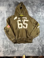 Philadelphia Eagles Hoodie Mens Olive Green Lane Johnson #65 Nike Football NFL