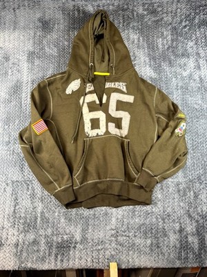 Philadelphia Eagles Hoodie Mens Olive Green Lane Johnson #65 Nike Football NFL