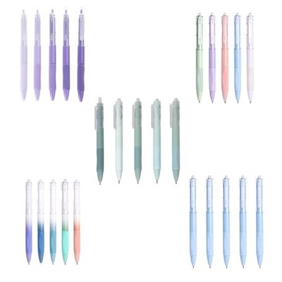 5 Pcs 0.5mm Gel Pen Neutral Pen Retractable Black Ink Pen Aesthetic Writing Pen