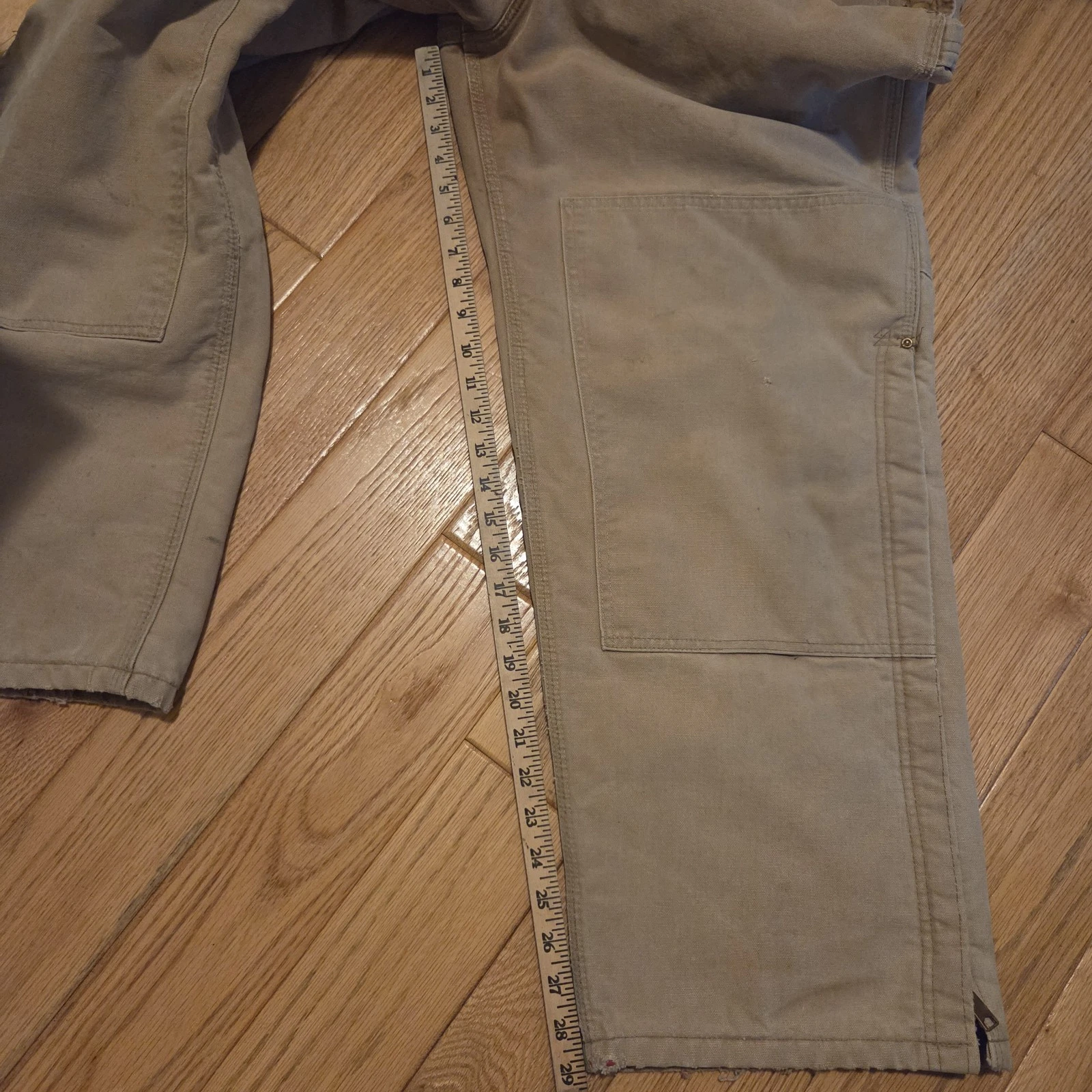 Vintage Carhartt Quilt Lined Double Knee Duck Bib Overalls Brown No Tag Workwear image 5