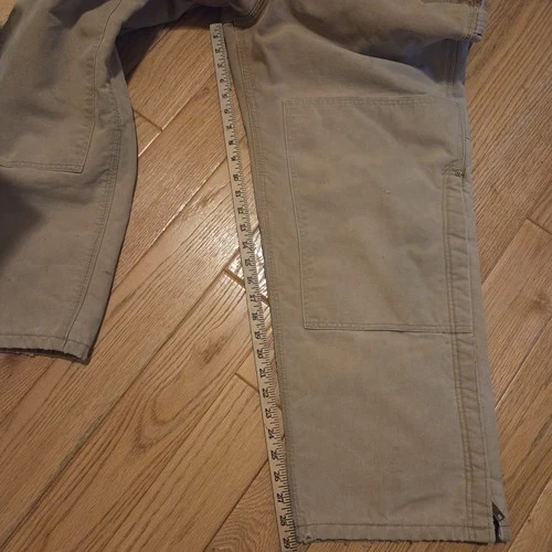 Vintage Carhartt Quilt Lined Double Knee Duck Bib Overalls Brown No Tag Workwear image 5
