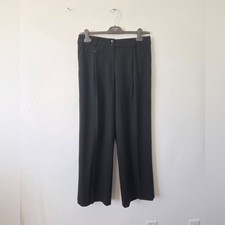 Armani Collezioni Black Wool Dress Pants Women Size 10 Designer High Waist