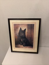 Vintage Wooden Framed Dog Print Picture “A Scottish Terrier” Lilian Cheviot