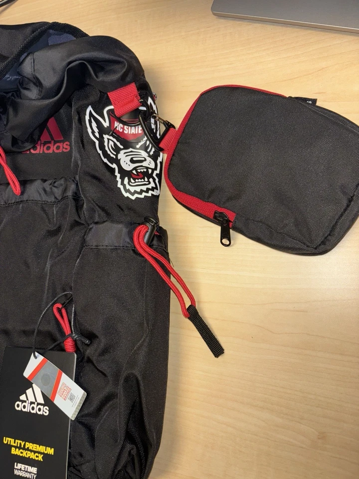 Adidas NCAA NC State Wolfpack Collegiate Utility Premium Backpack Bag GA5335 New - Image 2 of 4
