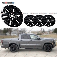 4pcs Black 17 Wheel Skins Hub Caps Rim Covers For Nissan Frontier Sv 2022-2024 4pcs Black 17 Wheel Skins Hub Caps Rim Covers For Nissan Frontier Sv 2022-2024