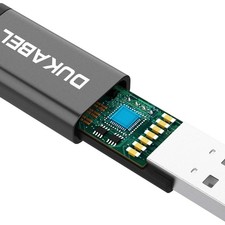 DUKABEL USB to 3.5mm Jack Audio Adapter, Aux 19 inch / 50cm, black