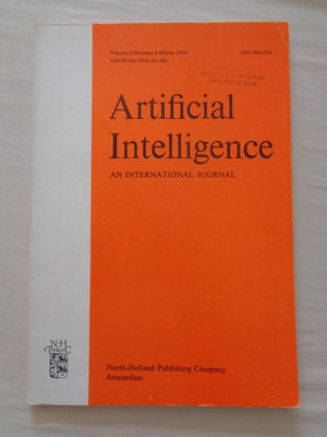 ARTIFICIAL INTELLIGENCE Journal 1974 AI Research Maxwell Feldman Yakimovsky RARE