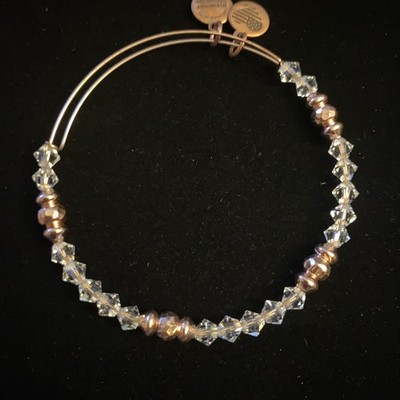 Alex And Ani Celeste Bangle Bracelet Swarovski Crystal Rafaelian rose gold