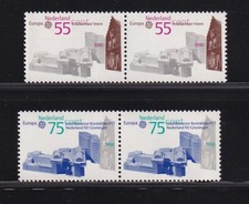 LI02 Netherlands 1990 EUROPA Stamps - Post Offices 2 Pairs Stockcard