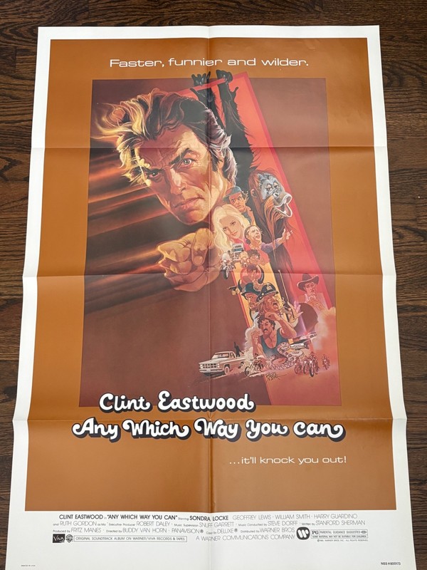 Any Which Way You Can 1980 Movie Poster 27x41 Clint Eastwood Sondra Locke