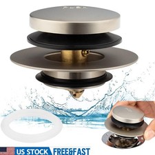 Brass Tub Drain Stopper Cover Hair Catcher Easy Installation Universal Lift Turn