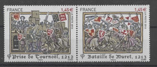Timbre France 2013-N° Y&T 4828/4829  "Bataille de Muret-Prise de Tournoël" (**)
