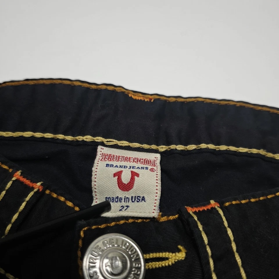 True Religion Joey Short Big T Women’s Size 27 Black Shorts Made USA Y2k - Image 3 of 4