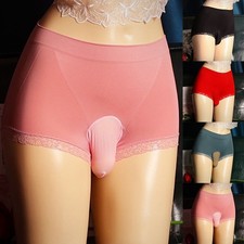 Black Low Rise Modal Men's Sissy Briefs GString Underwear Middle Waist