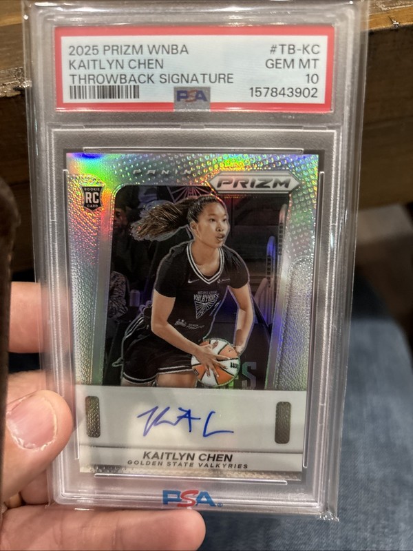 2025 Panini WNBA Prizm Kaitlyn Chen Throwback Signatures RC Auto Psa 10 Pop 1!