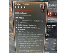 Diablo 4 S9 Axial Conduit 4GA 1658 Unique Pants Sorcerer Equipment Item Gear