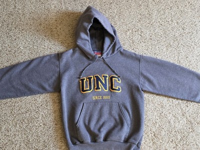 Vintage UNC Greeley Bears Hoodie Sweatshirt Womens Small Sewn Letters NCAA Gray