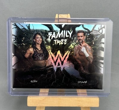   CM Punk AJ Lee 2026 Topps Chrome WWE Family Tree Insert Refactor  
