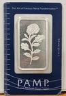 PAMP SUISSE 1 oz .999 SILVER ROSE🌹 BAR IN ASSAY CARD C008042