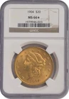 1904 $20 Liberty Head Gold Coin NGC MS66 * Star Designation Population 2 coins