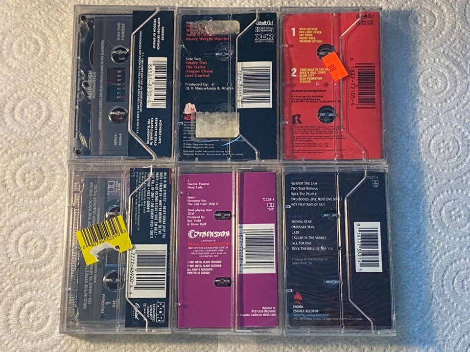 Heavy METAL SEALED 6X cassette LOT Acid Reign Angus Anthem Helix Stryper - Image 2 of 2