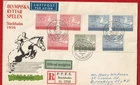 SWEDEN 1956 OLYMPICS STOCKHOLM FDC to BROOKLYN USA - FINE