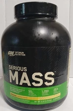 6lb Optimum Nutrition Serious Mass High Protein Muscle Building Banana BB: 09/26