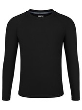 Boys Compression Thermal Shirt Youth Long Sleeve Fleece Undershirts Kids Foot...