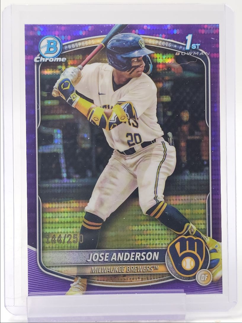 JOSE ANDERSON 2025 BOWMAN CHROME 1ST PURPLE PULSAR REFRACTOR /250 Q3249