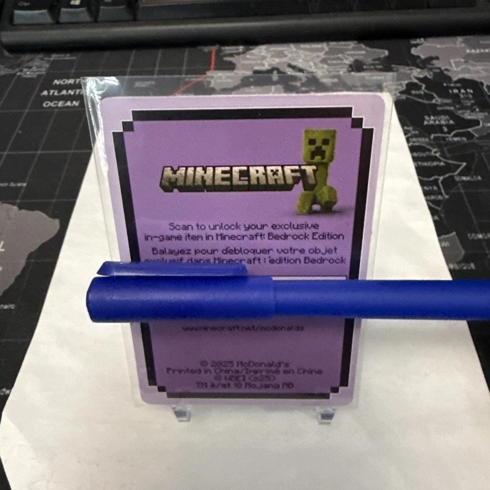 2025 McDonald’s Minecraft Adult Happy Meal Grimace Egg Card With Unused Code! - Image 3 of 3