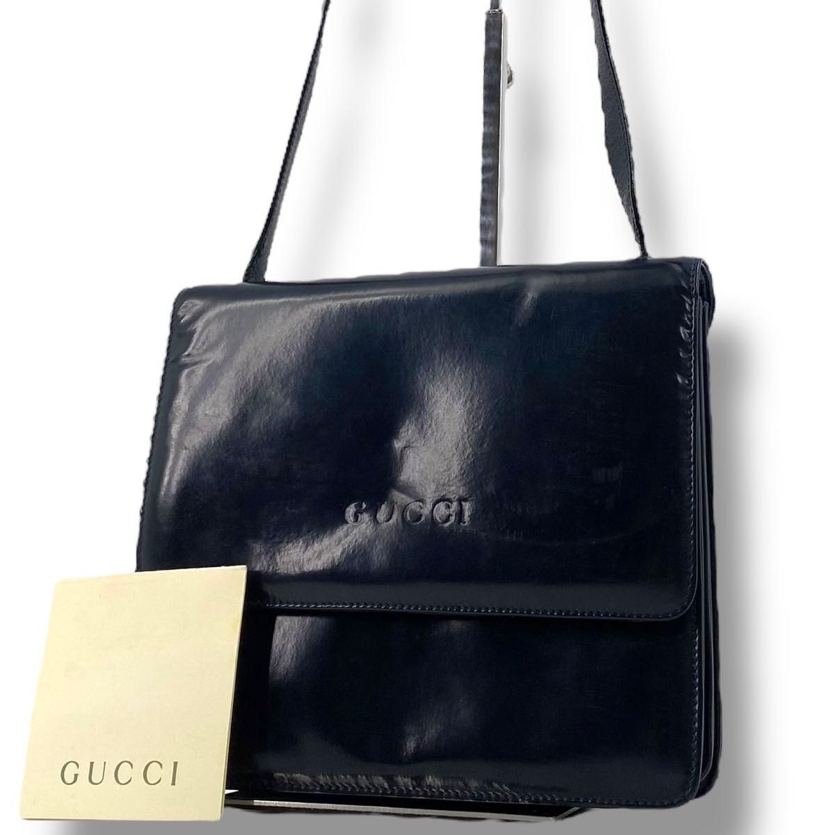 Vintage Gucci Shoulder Bag Black Leather Made in Italy 19×21 Vintage Gucci Shoulder Bag Black Leather Made in Italy 19×21