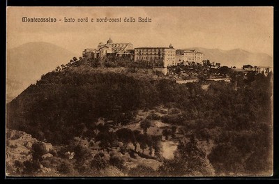 Montecassino, Lato nord e nord-ovest della Badia, Ansichtskarte 