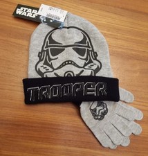 Children's Place Boys 4-7 YRS Star Wars STORM TROOPER Winter Hat  Gloves 17018
