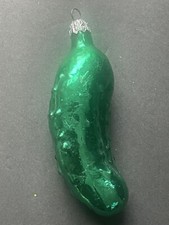 Pickle Ornament Blown Glass Christmas Green 4.5  Old World Christmas